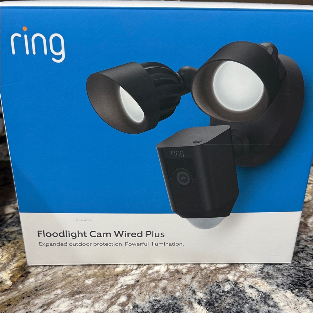 Ring of Fire Black Floodlight Cam Wired Plus